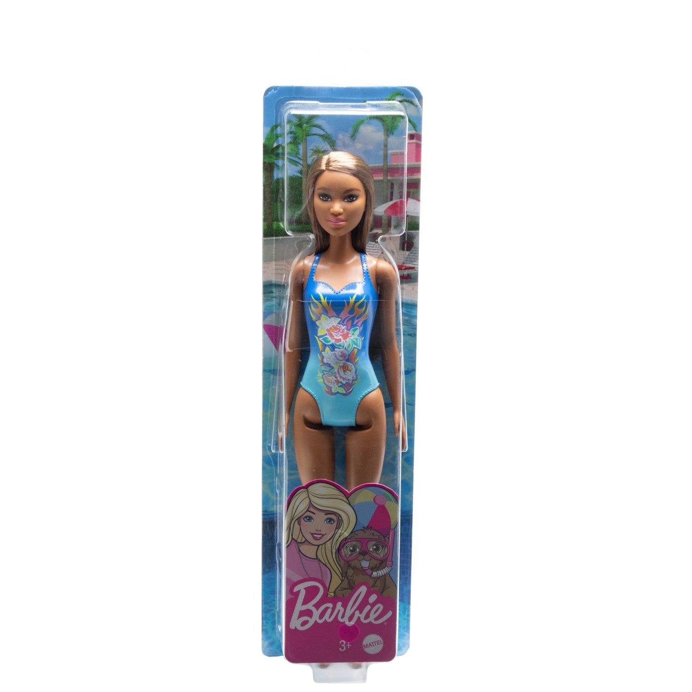 Papusa barbie satena cu costum de baie albastru, Mattel - Publisol.ro