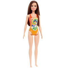 Papusa barbie satena cu costum de baie portocaliu, Mattel - Publisol.ro