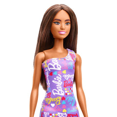 Papusa barbie satena cu rochita mov, Mattel - Publisol.ro