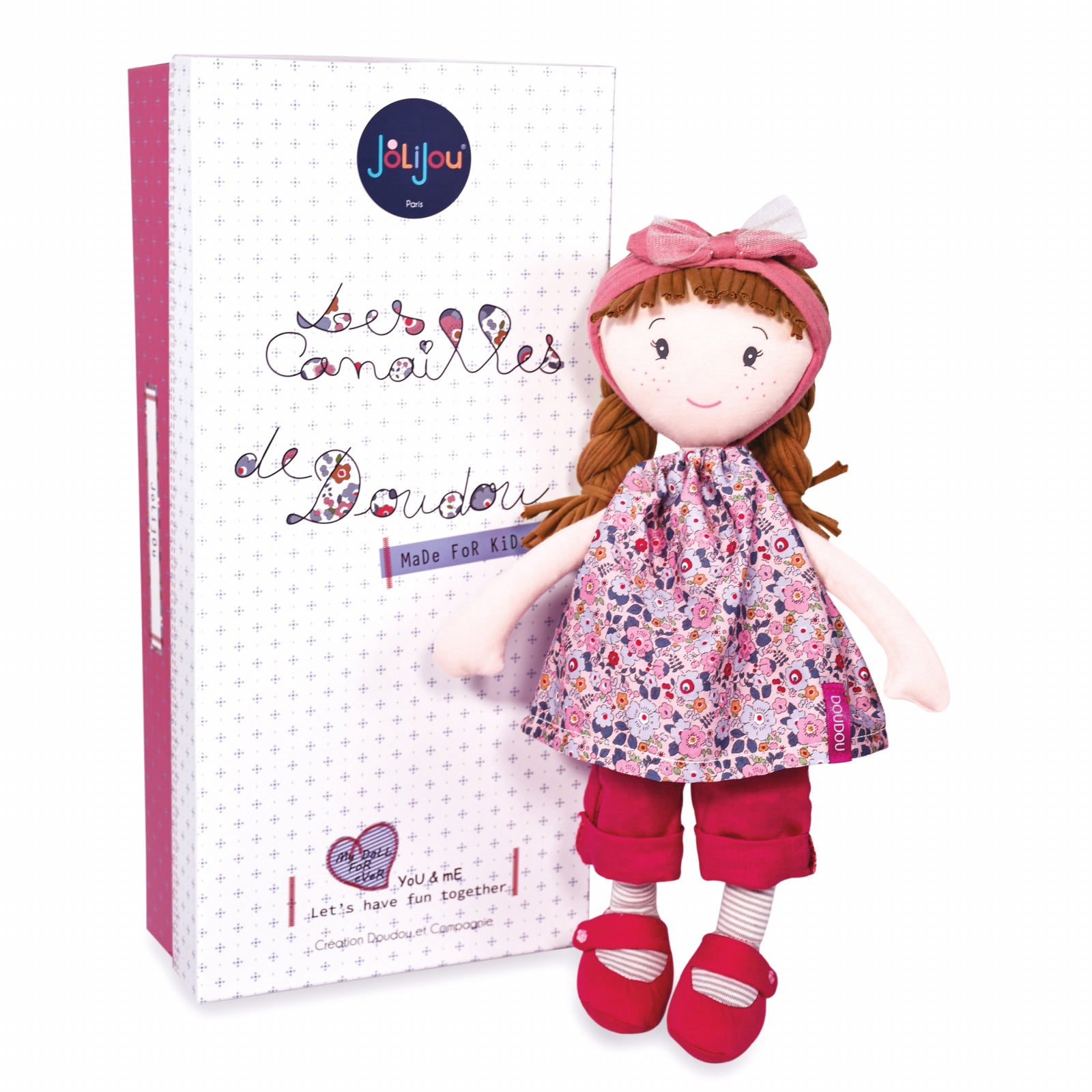 Papusa Capucine, 36 cm, material textil, rosu - Jolijou - Publisol.ro