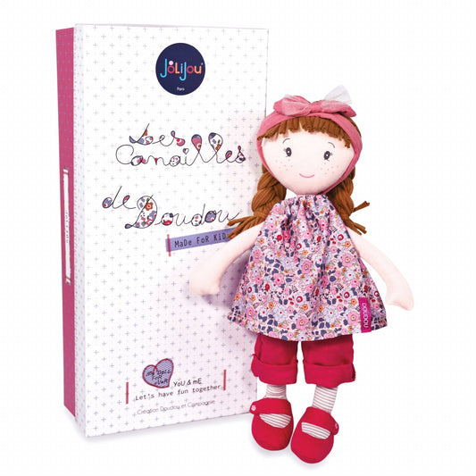 Papusa Capucine, 36 cm, material textil, rosu - Jolijou - Publisol.ro