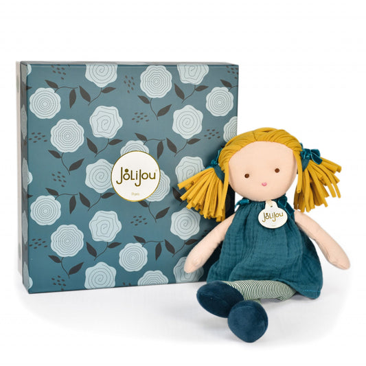 Papusa Jade, 30 cm, material textil, albastru - Jolijou - Publisol.ro