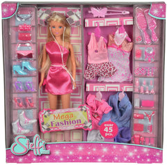 Papusa steffi mega fashion set cu hainute de schimb, Simba - Publisol.ro