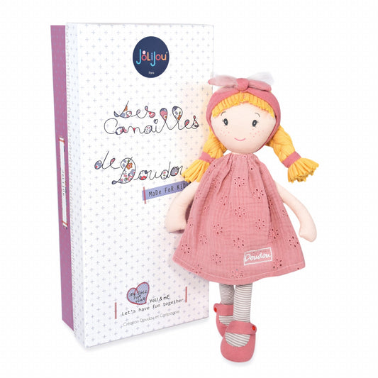 Papusa Suzete, 36 cm, material textil, roz - Jolijou - Publisol.ro