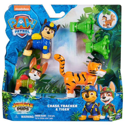 Patrula catelusilor jungle pups set 3 figurine chase tracker si tigrul, Spin Master - Publisol.ro