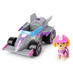 Patrula catelusilor skye masina de curse cu sunete si motor pull - back, Spin Master - Publisol.ro