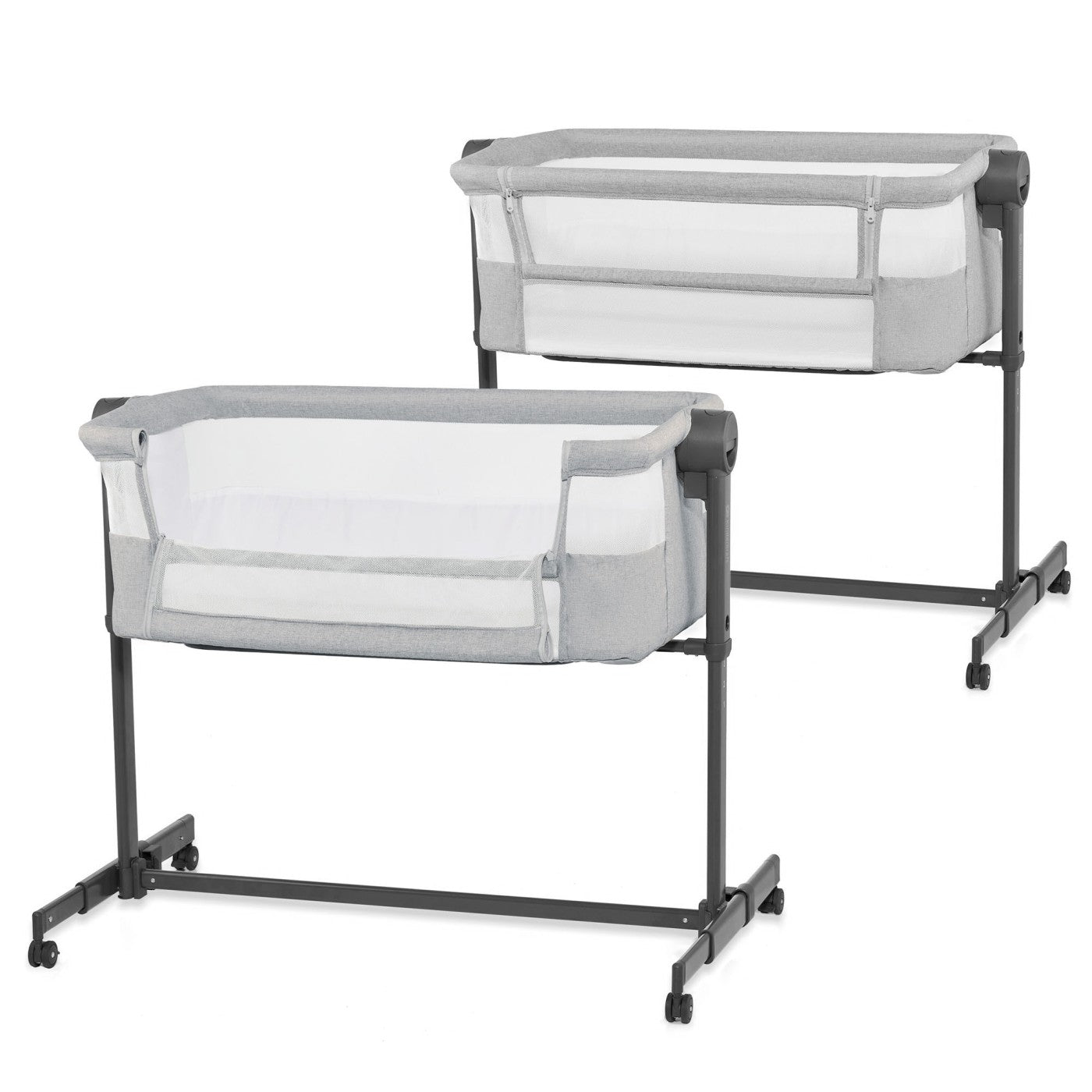 Patut co - sleeper Kinderkraft neste up 2, gri deschis - Publisol.ro