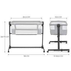 Patut co - sleeper Kinderkraft neste up 2, gri deschis - Publisol.ro