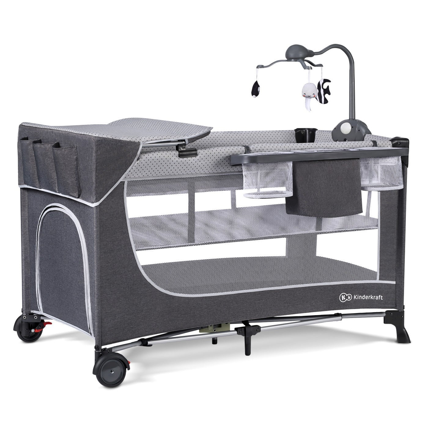 Patut de calatorie Kinderkraft leody, cu accesorii, grey - Publisol.ro