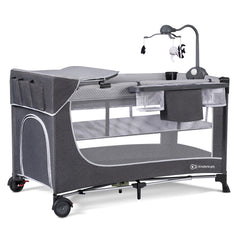 Patut de calatorie Kinderkraft leody, cu accesorii, grey - Publisol.ro