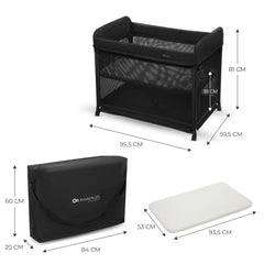 Patut de calatorie Kinderkraft moon dream, black - Publisol.ro