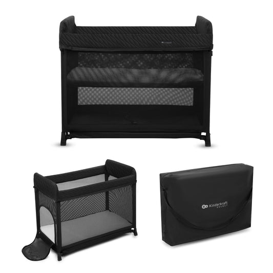 Patut de calatorie Kinderkraft moon dream, black - Publisol.ro