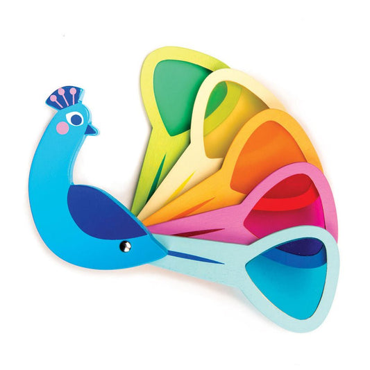 Paunul colorat, din lemn premium - Peacock Colours - Tender Leaf Toys - Publisol.ro