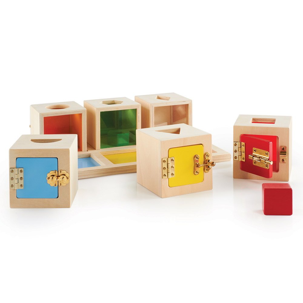 Peekaboo Lock Boxes, cutiute cu incuietori, Guidecraft - Publisol.ro