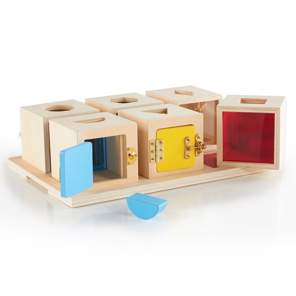 Peekaboo Lock Boxes, cutiute cu incuietori, Guidecraft - Publisol.ro