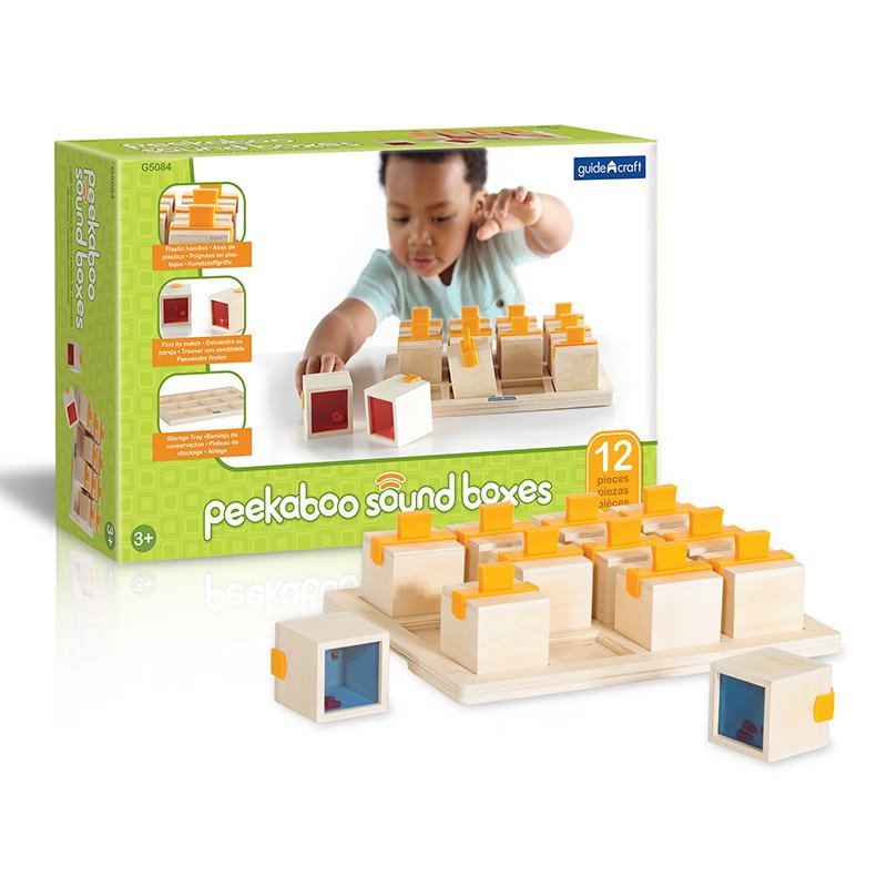 Peekaboo Sound Boxes cutiute cu sunete, Guidecraft - Publisol.ro