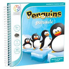 Penguins Parade, joc de logica cu 48 de provocari, 5+ ani, editie internationala, Smart Games - Publisol.ro