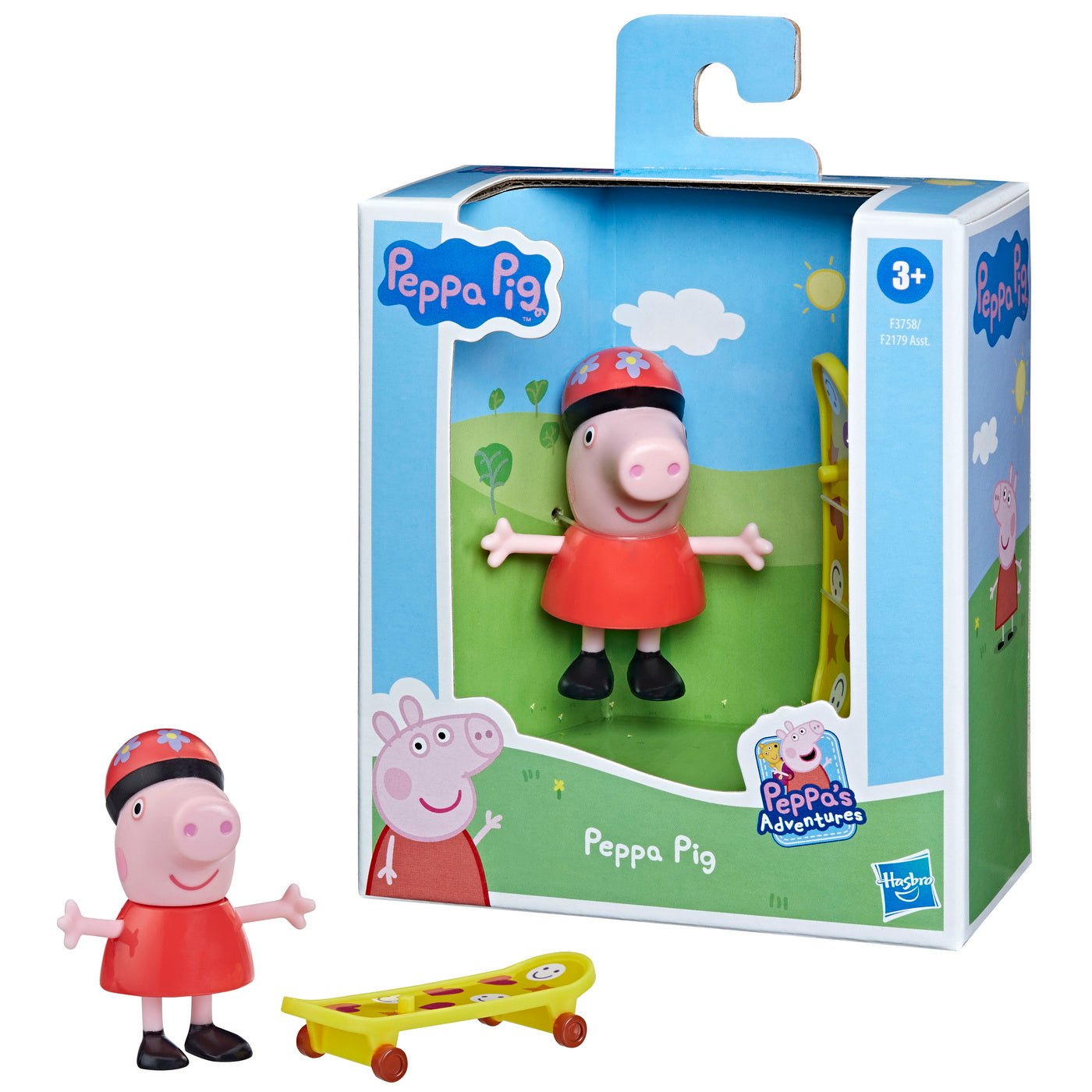 Peppa pig figurina prietenii amuzanti peppa pig cu skateboard 7cm, Hasbro - Publisol.ro