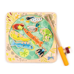 Pescarul cu magneti, din lemn premium - Pond Dipping - 10 piese - Tender Leaf Toys - Publisol.ro