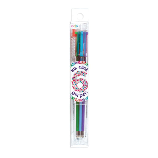 Pix cu gel multicolor cu 6 culori si mecanism retractabil - Ooly