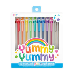 Pixuri cu gel colorate cu sclipici, parfumate, 2.0 Yummy Yummy - Set de 12 - Ooly - Publisol.ro