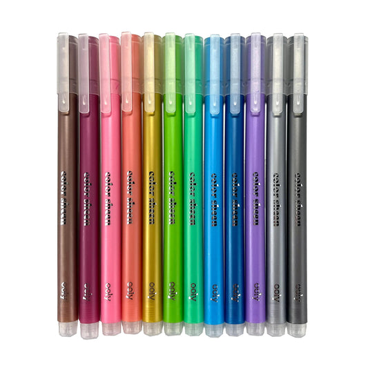 Pixuri cu gel colorate Metalice Color Sheen - Set de 12 - Ooly