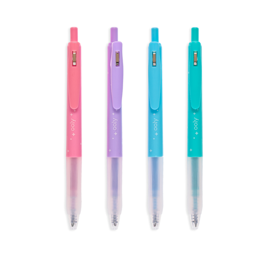 Pixuri retractabile cu gel si sclipici, Oh My Glitter!, set 4 culori - Ooly