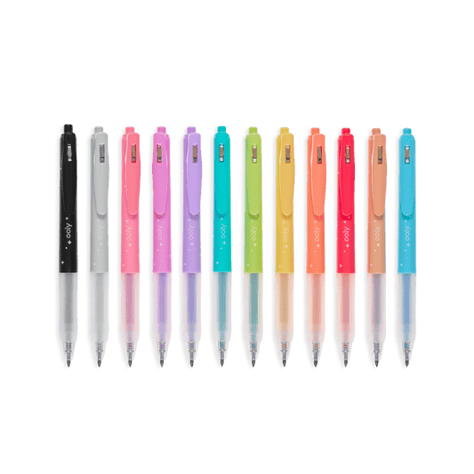 Pixuri retractabile cu gel si sclipici, Oh My Glitter!, set 12 culori - Ooly - Publisol.ro