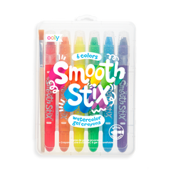 Creioane acuarela cu gel, Smooth Stix, set 6 culori - Ooly