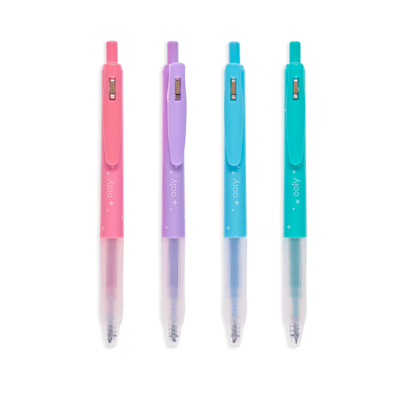 Pixuri retractabile cu gel si sclipici, Oh My Glitter!, set 4 culori - Ooly - Publisol.ro