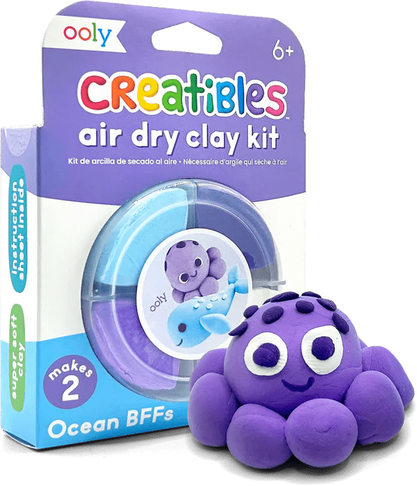 Plastilina cu uscare la aer - Ocean, Creatibles, set DIY 4 culori - Ooly - Publisol.ro