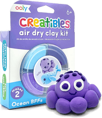 Plastilina cu uscare la aer - Ocean, Creatibles, set DIY 4 culori - Ooly - Publisol.ro