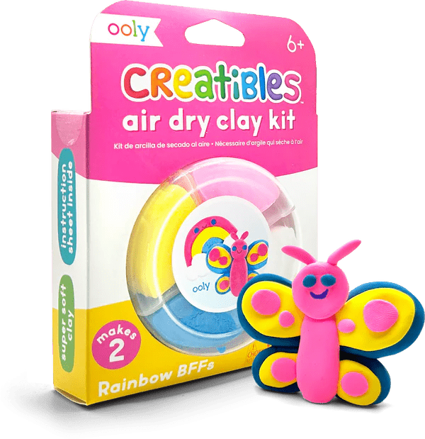 Plastilina cu uscare la aer - Rainbow, Creatibles, set DIY 4 culori - Ooly - Publisol.ro