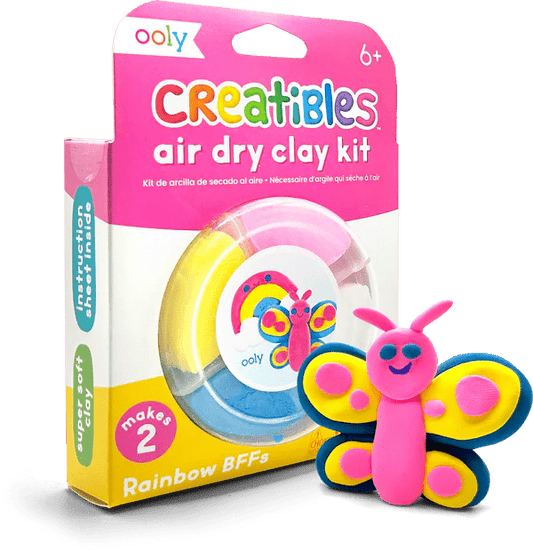 Plastilina cu uscare la aer - Rainbow, Creatibles, set DIY 4 culori - Ooly - Publisol.ro