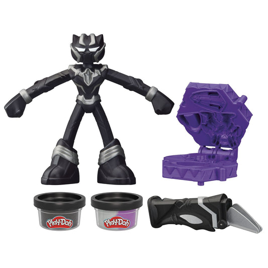 Play-doh marvel figurina flexibila cu accesorii black panther 10cm , Hasbro - Publisol.ro