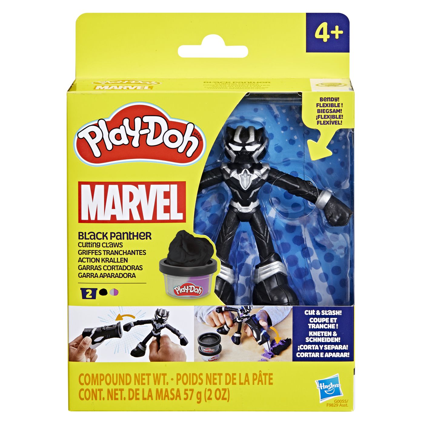 Play-doh marvel figurina flexibila cu accesorii black panther 10cm , Hasbro - Publisol.ro