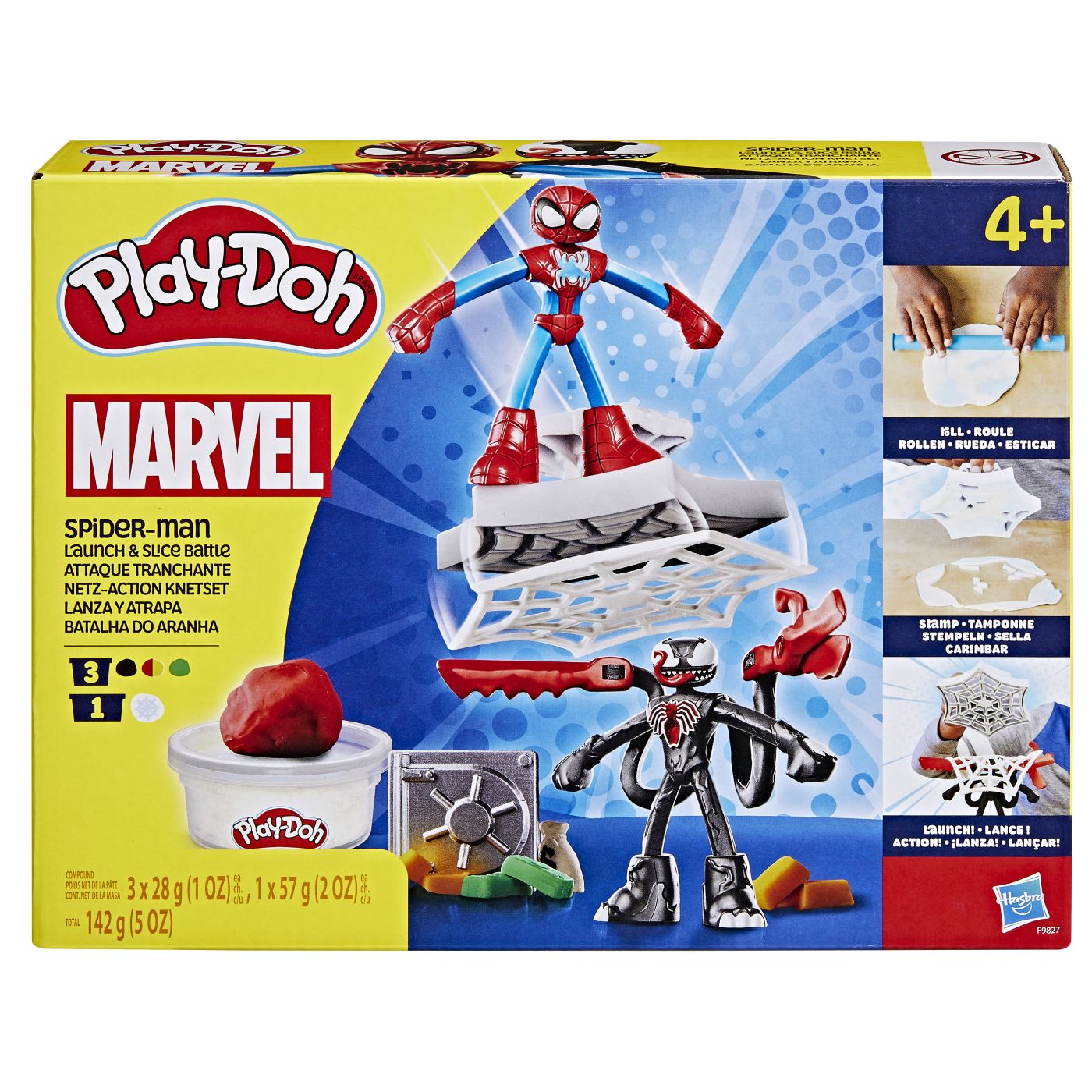 Play doh spiderman set 2 figurine batalie cu lansator si sulita, Hasbro - Publisol.ro