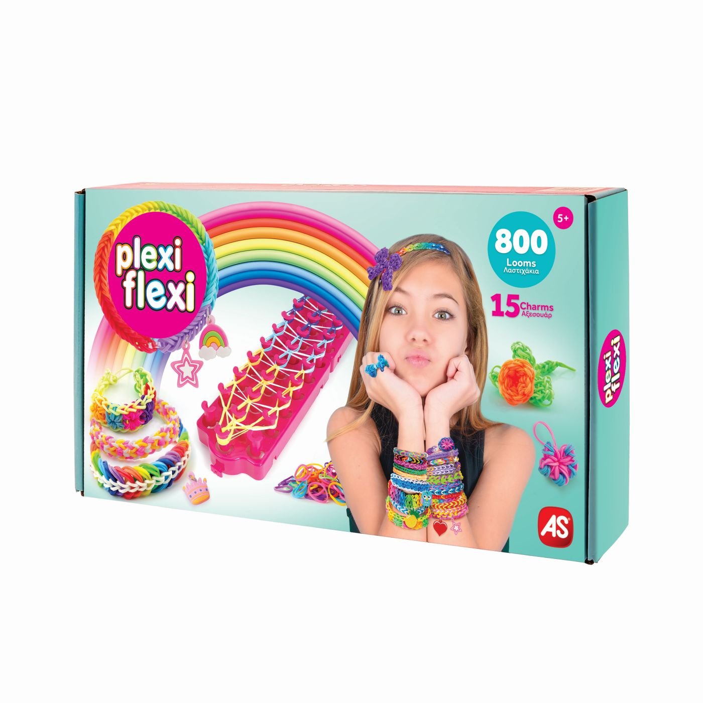 Plexi flexi gherghef pentru impletit cu 800 elastice din cauciuc si 15 accesorii - Publisol.ro