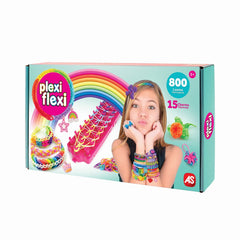 Plexi flexi gherghef pentru impletit cu 800 elastice din cauciuc si 15 accesorii - Publisol.ro