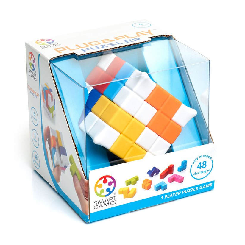Plug & Play Puzzler, joc de logica cu 48 de provocari, 6+ ani, editie internationala, Smart Games - Publisol.ro