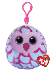 Plus breloc ty 8.5cm squishy beanies bufnita pinky roz, TY - Publisol.ro