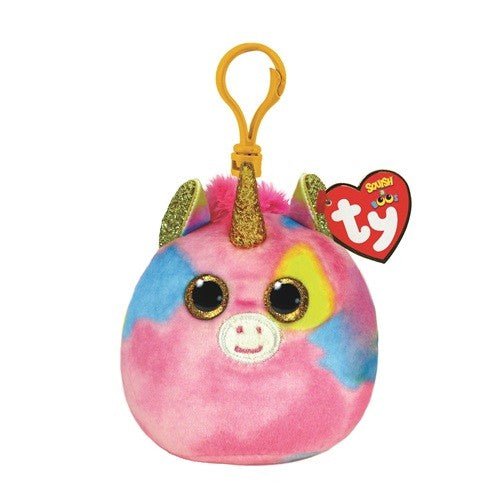 Plus breloc ty 8.5cm squishy beanies fantasia unicorn multicolor, TY - Publisol.ro