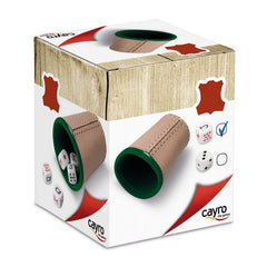 Poker cu zaruri Cayro, cu pahar din piele naturala si 5 zaruri de 16mm, Cayro - Publisol.ro