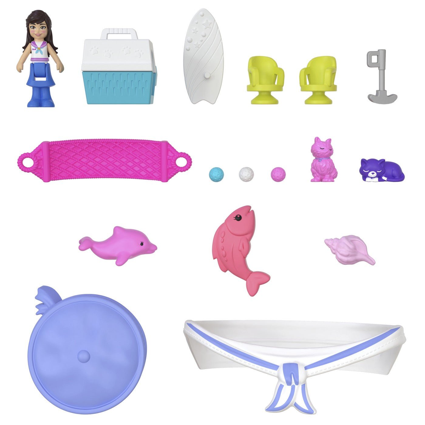 Polly pocket set gentuta animalut pisicuta marinar cu accesorii - Publisol.ro