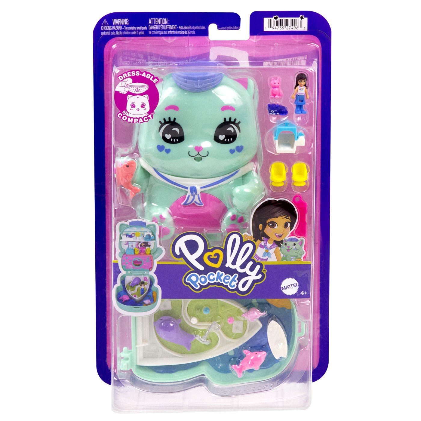 Polly pocket set gentuta animalut pisicuta marinar cu accesorii - Publisol.ro