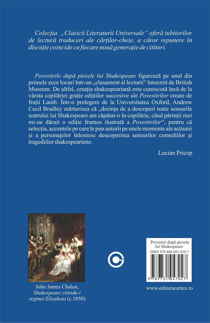 Povestiri după piesele lui Shakespeare, de Charles Lamb, Mary Lamb - Publisol.ro