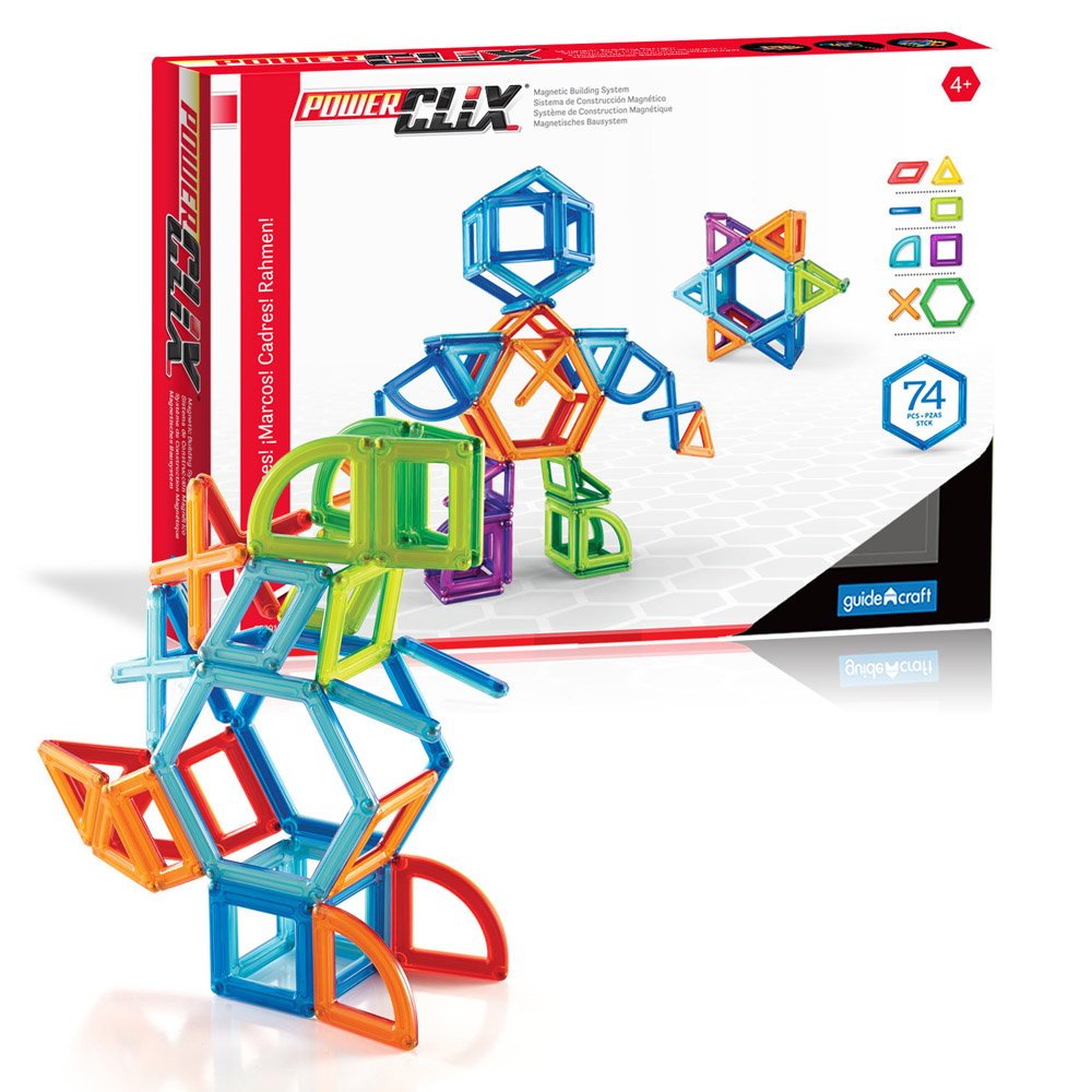 PowerClix Frames, set magnetic, 74 piese, Guidecraft - Publisol.ro