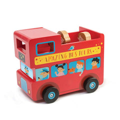 Pusculita autobuz londonez, din lemn premium - London Bus Money Box - 5 piese - Tender Leaf Toys - Publisol.ro