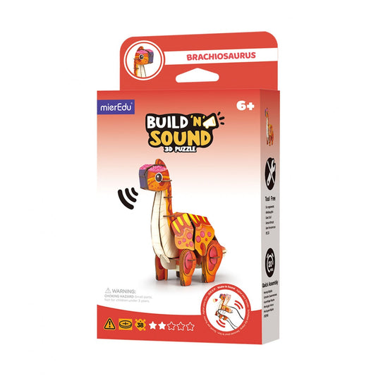 Puzzle 3D cu sunete - Brachiosaurus, Build n Sound - mierEdu - Publisol.ro