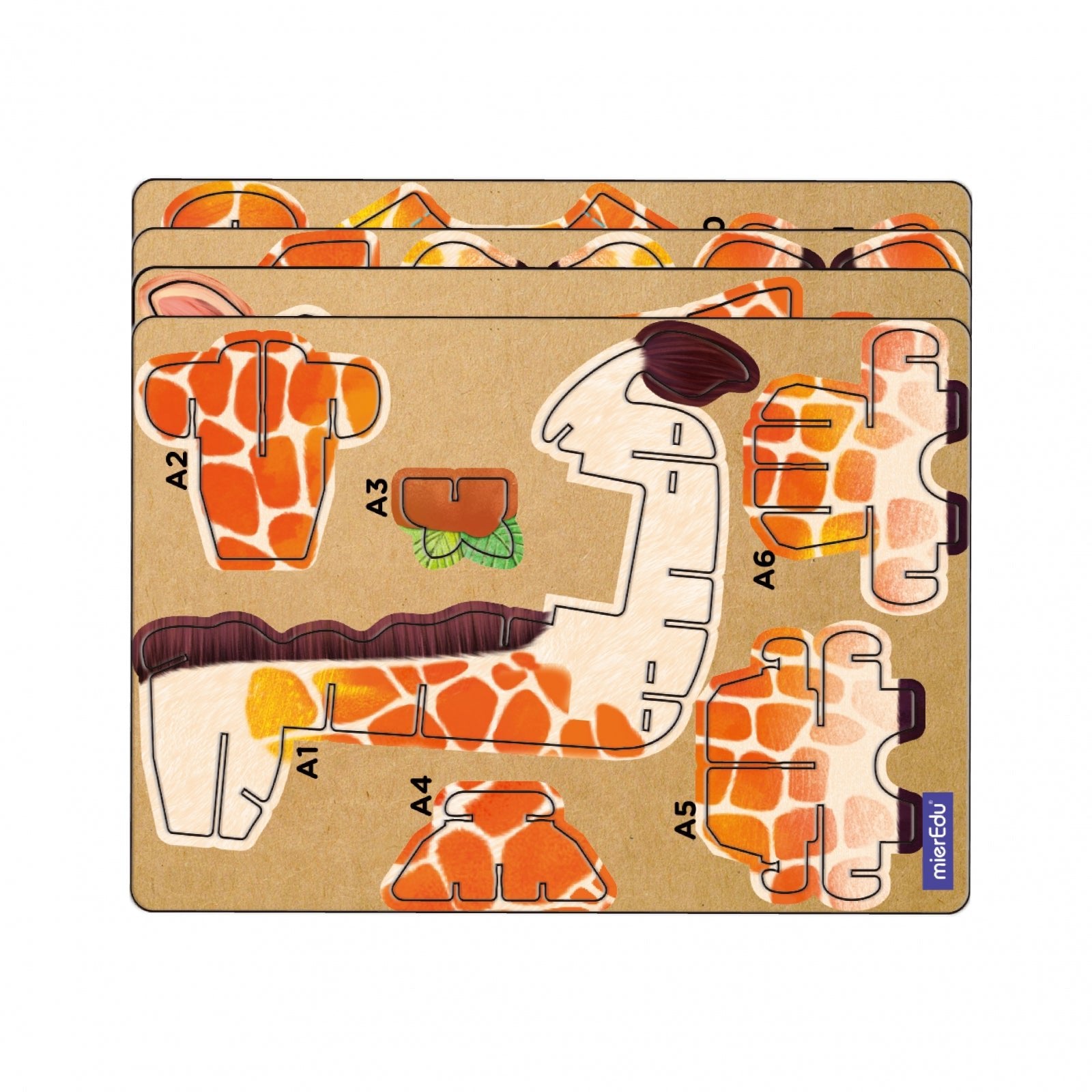 Puzzle 3D cu sunete - Girafa, Build n Sound - mierEdu - Publisol.ro